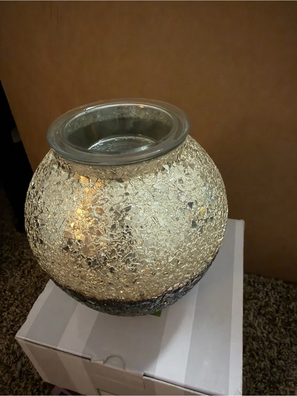 “Charred” Authentic Scentsy Warmer - Shimmering metallic tones